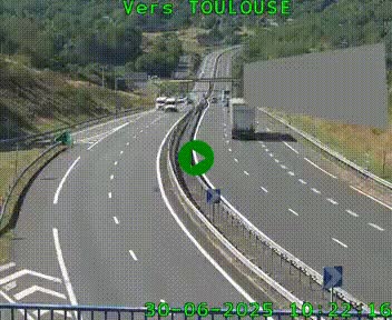 Caméra routière sur l'autoroute A20 à Noailles, en périphérie de Brive-la-Gaillarde. Vue orientée vers Toulouse