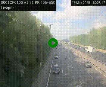 Webcam autoroute A1 à hauteur de Lesquin. Vue orientée vers Lille