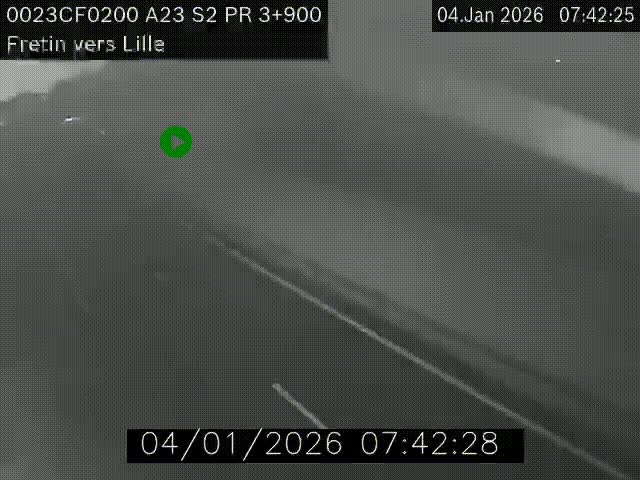 Webcam autoroute A23 à hauteur de Fretin. Vue orientée vers Lille