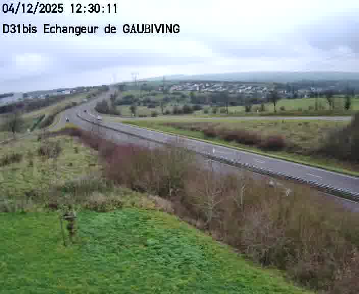 Dispositif d’observation sur D31bis (France) à Gaubiving, en direction de Sarreguemines, offrant une visualisation fiable des conditions de circulation.
