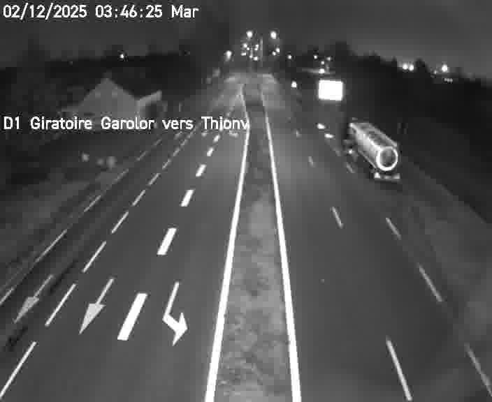 Webcam de surveillance sur D1 (France) à Ennery, cadrée vers Thionville, proposant une information routière utile aux déplacements quotidiens.