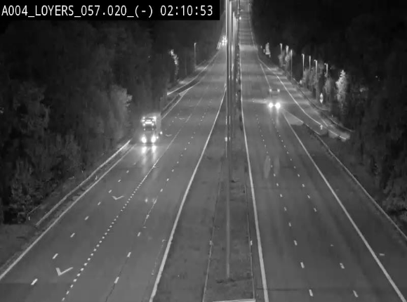 Webcam E411 au niveau du viaduc de Beez à Loyers, entre Champion et Warissoulx. Vue orientée vers Bruxelles