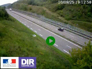 Webcam au niveau du col de Bois Clair à hauteur de Cluny sur la N79. Vue orientée vers Mâcon