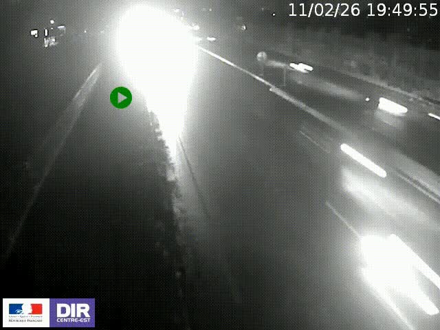 Webcam à Bron sur l'A43 à la jonction avec le boulevard périphérique de Lyon (D383). Vue orientée vers Lyon