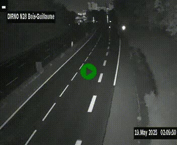 Webcam routière à hauteur de Bois-Guillaume en périphérie de Rouen. Vue orientée vers Rouen