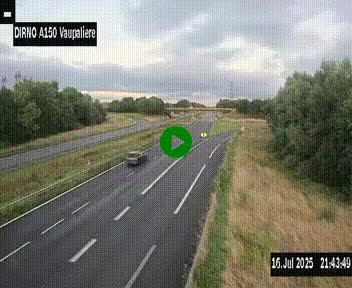 Webcam autoroute A150 à hauteur de La Vaupalière en périphérie de Rouen. Vue orientée vers Rouen