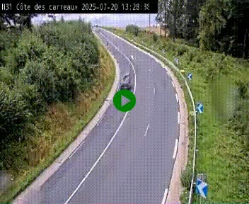 Webcam en haut de la Côte des Carreaux sur la N31 à Avesnes-en-Bray. Vue orientée vers Rouen