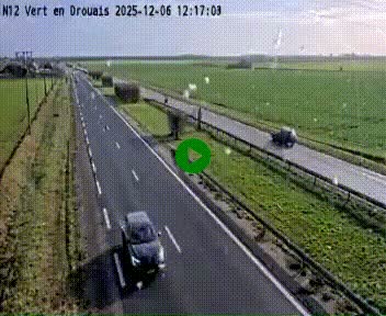Webcam à hauteur de Vert-en-Drouais sur la N12, en périphérie de Dreux. Vue orientée vers Alençon