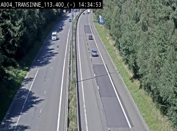 Caméra trafic E411 (A4) - Transinne direction Namur - BK 113.425