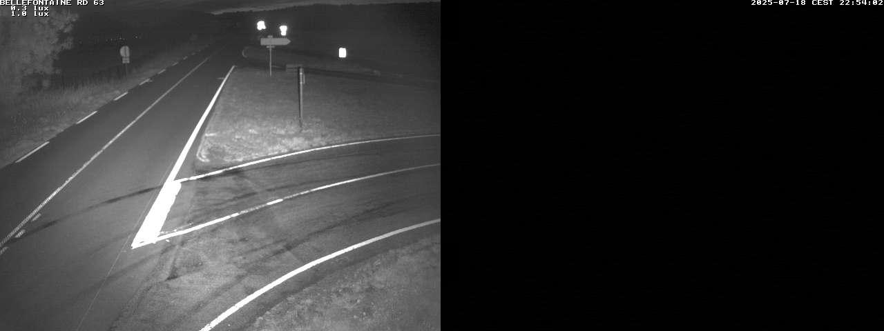Webcam à Bellefontaine dans les Vosges à 552 mètres d'altitude sur la D63, à la jonction avec la D20A