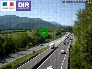 Caméra trafic à Meylan sur la Rocade-Sud de Grenoble en direction d'Aix-en-Provence