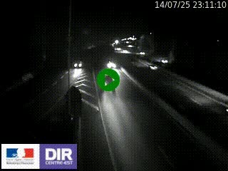 Caméra autoroute sur A6 - Valvert, près de Lyon, en direction de Paris, à hauteur de la sortie 36 Porte du Valvert