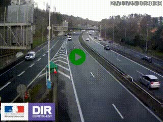 Caméra autoroute sur A6 - Valvert, près de Lyon, en direction de Paris, à hauteur de la sortie 36 Porte du Valvert