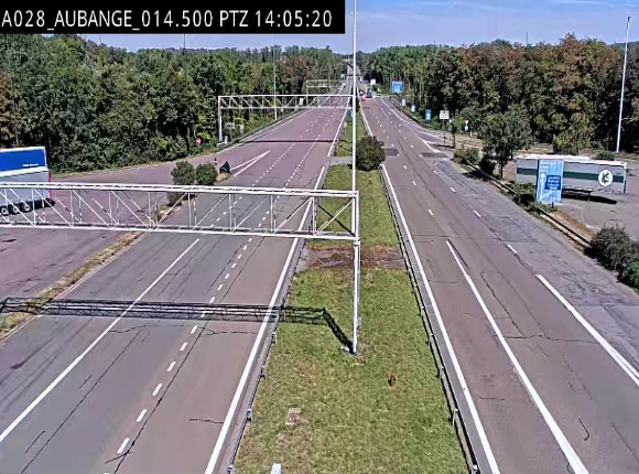 Webcam autoroute Belgique - Aubange - A28 direction Arlon - BK 14
