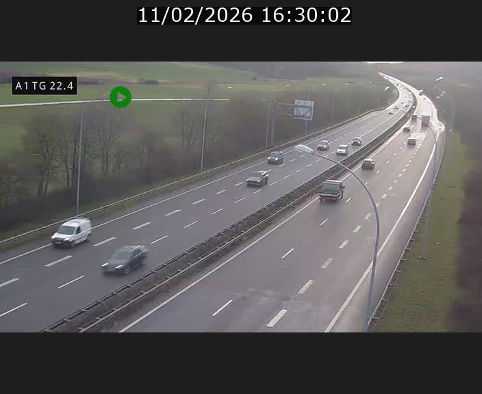 Traffic live webcam Luxembourg Flaxweiler - A1 direction Luxembourg - BK 22.4