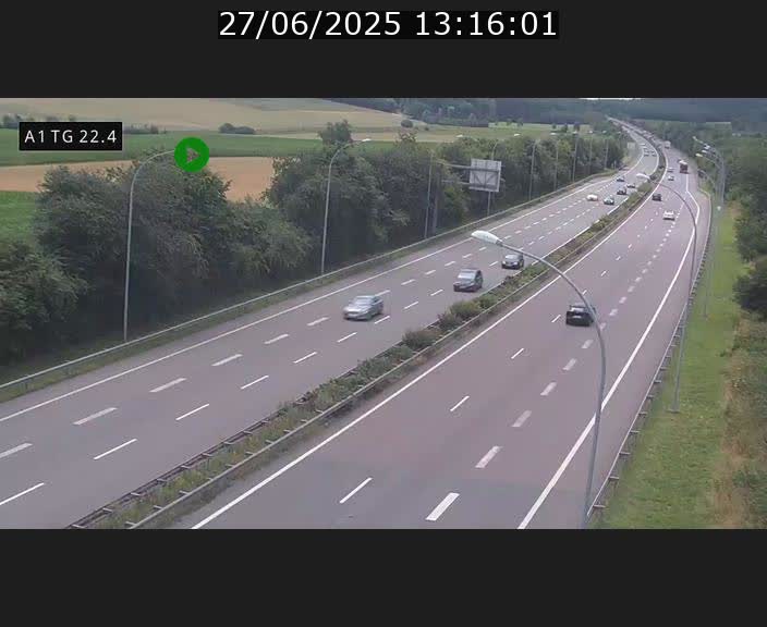 Traffic live webcam Luxembourg Flaxweiler - A1 direction Luxembourg - BK 22.4