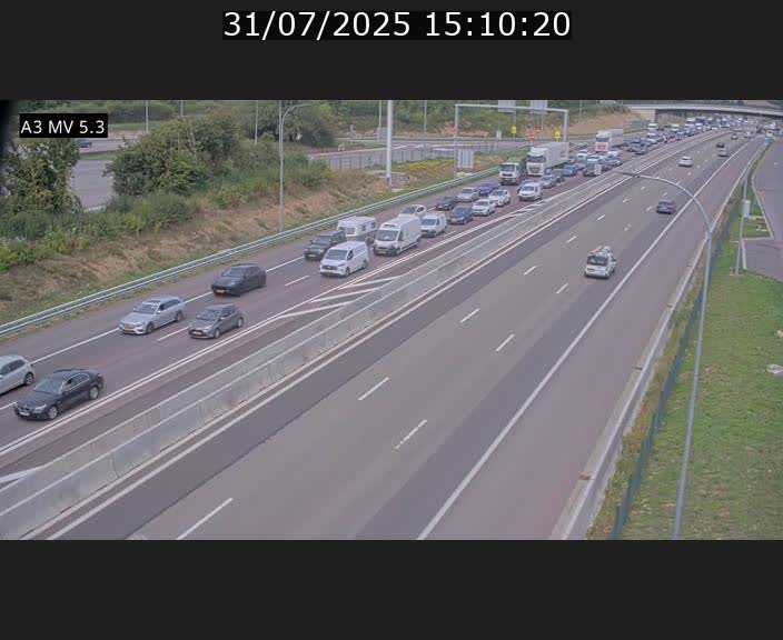 Webcam à l'Aire de Berchem au Luxembourg sur l'A3. Vue orientée vers la France