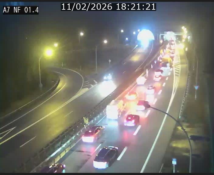 Caméra autoroute Luxembourg A7 - Echangeur Waldhaff - direction Tunnel Stafelter