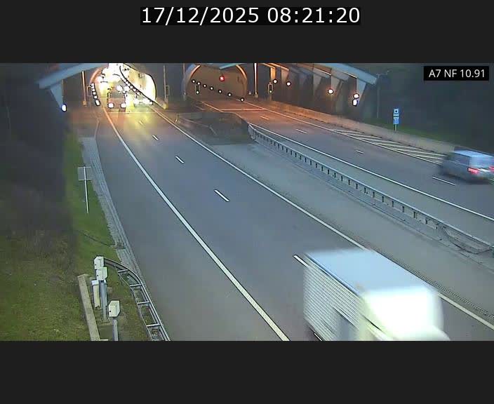 Caméra trafic Luxembourg - A7, Tunnel Gousselerbierg, entrée sud, direction Mersch