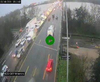Webcam sur le périphérique de Bordeaux à l'est de la ville. Caméra située sur le Pont Mitterand sur la N230