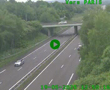 Caméra routière sur l'autoroute A20 au nord de Limoges, à la jonction avec la N520. Vue orientée vers Paris
