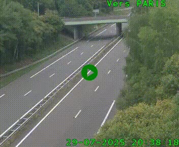 Caméra routière sur l'autoroute A20 au nord de Limoges, à la jonction avec la N520. Vue orientée vers Paris
