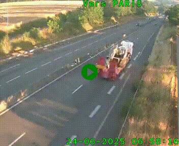 Caméra routière sur l'autoroute A20 à Saint-Hilaire-Bonneval, au sud de Limoges. Vue orientée vers Paris