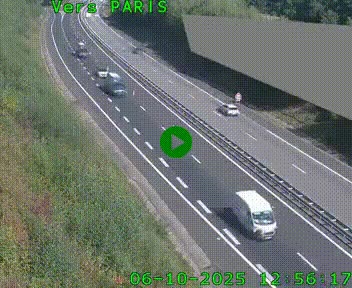 Caméra routière sur l'autoroute A20 à Saint-Pardoux-l'Ortigier, à la jonction avec l'A89. Vue orientée vers Paris