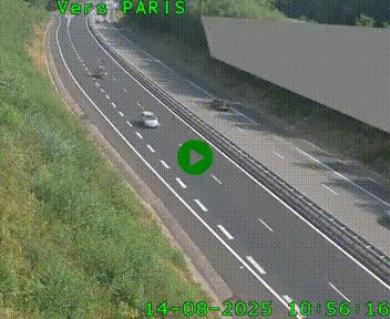 Caméra routière sur l'autoroute A20 à Saint-Pardoux-l'Ortigier, à la jonction avec l'A89. Vue orientée vers Paris