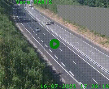 Caméra routière sur l'autoroute A20 à Saint-Pardoux-l'Ortigier, à la jonction avec l'A89. Vue orientée vers Paris
