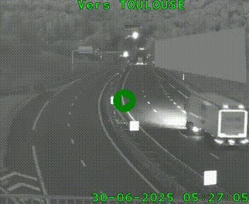 Caméra routière sur l'autoroute A20 à Noailles, en périphérie de Brive-la-Gaillarde. Vue orientée vers Toulouse