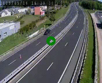 Caméra autoroute A75 à hauteur du col du rocher blanc en direction de Montpellier