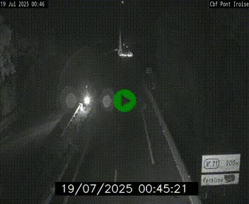 Webcam sur la N165 après le Pont de l'Iroise, à l'entrée de Brest