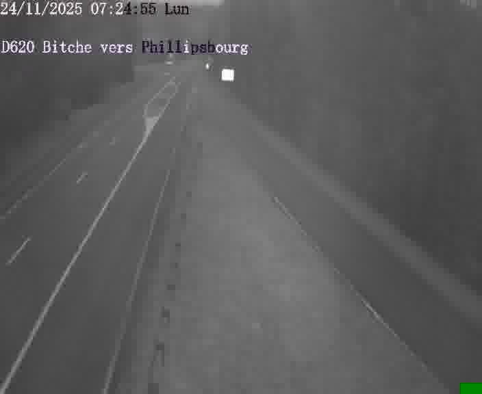 Webcam sur la D620, sur le contournement de Bitche. Vue orientée vers Philippsbourg