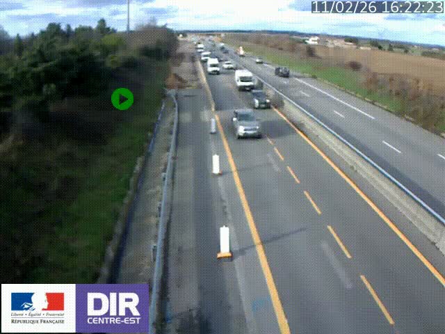 Webcam sur le contournement de Valence, sur la Nationale 7, à la jonction avec la N532, caméra orientée vers Grenoble