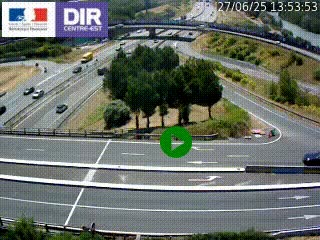 Webcam traffic à Grenoble-sud sur l'autoroute A480. Vue orientée vers l'entrée et la sortie de Grenoble
