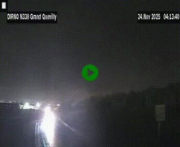 Webcam routière sur N338 à hauteur de Grand-Quevilly en périphérie de Rouen. Vue orientée vers Rouen