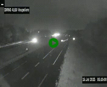 Webcam autoroute A150 à hauteur de La Vaupalière en périphérie de Rouen. Vue orientée vers Rouen