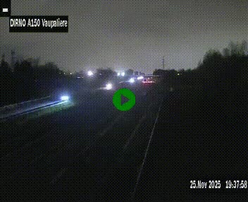 Webcam autoroute A150 à hauteur de La Vaupalière en périphérie de Rouen. Vue orientée vers Rouen