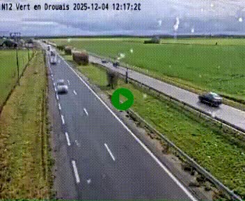 Webcam à hauteur de Vert-en-Drouais sur la N12, en périphérie de Dreux. Vue orientée vers Alençon