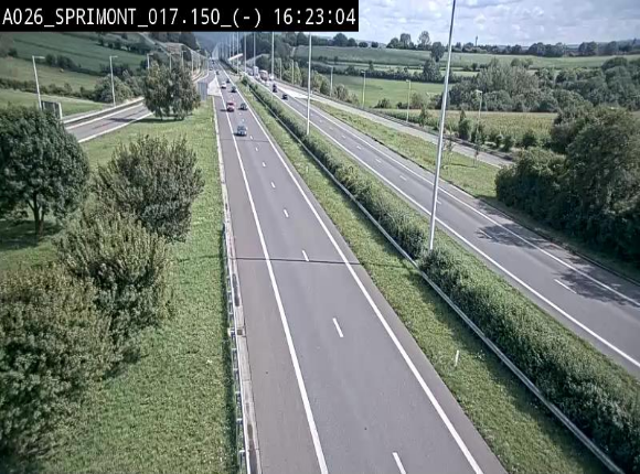 Webcam E25 (A26) à hauteur de Sprimont en direction de Liège et en provenance de Bastogne