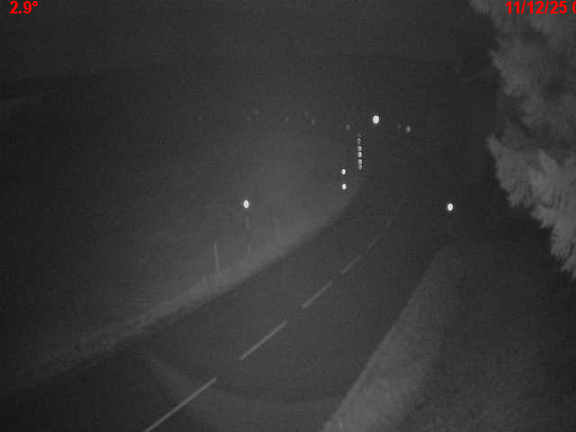 Webcam en haut du col du Ballon d'Alsace sur la D465 à 1075 mètres d'altitude dans les Vosges