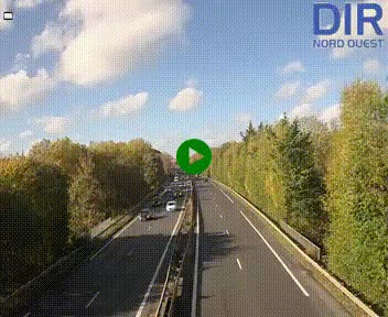 Webcam sur le périphérique de Caen (N814) à l'est de la ville, à Mondeville hauteur de la sortie 2, Presqu'île-Rives de l'Orne, au bout de l'autoroute A13