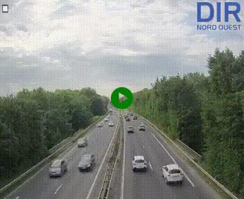 Webcam sur le périphérique de Caen (N814) à l'est de la ville, à Mondeville hauteur de la sortie 2, Presqu'île-Rives de l'Orne, au bout de l'autoroute A13