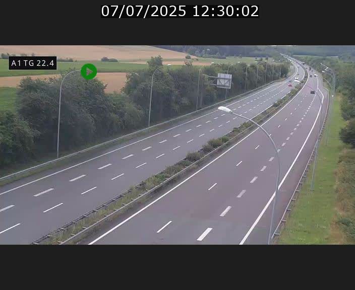Traffic live webcam Luxembourg Flaxweiler - A1 direction Luxembourg - BK 22.4