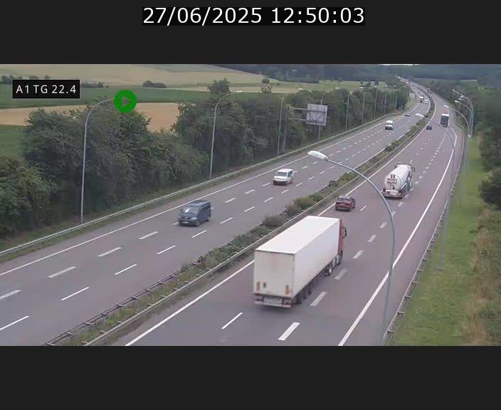 Traffic live webcam Luxembourg Flaxweiler - A1 direction Luxembourg - BK 22.4