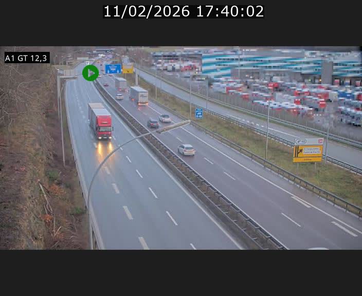 Traffic live webcam Luxembourg Senningerberg - A1 direction Allemagne - BK 12.3