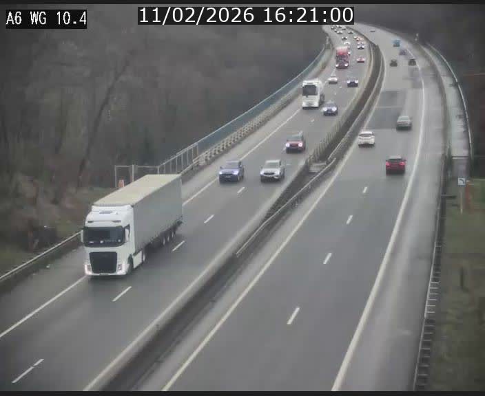 Traffic live webcam Luxembourg Mamer - A6 - BK 10.4 - direction Luxembourg/France/Allemagne