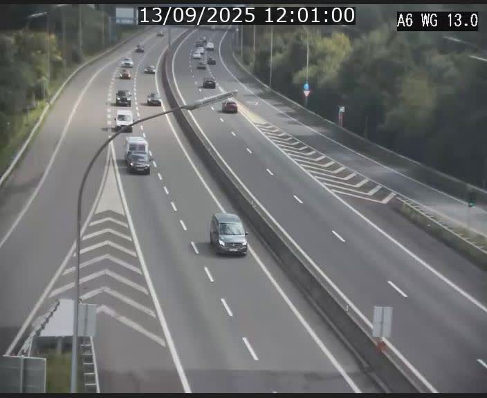 Traffic live webcam Luxembourg Mamer - A6 - BK 13 - direction Luxembourg/France/Allemagne