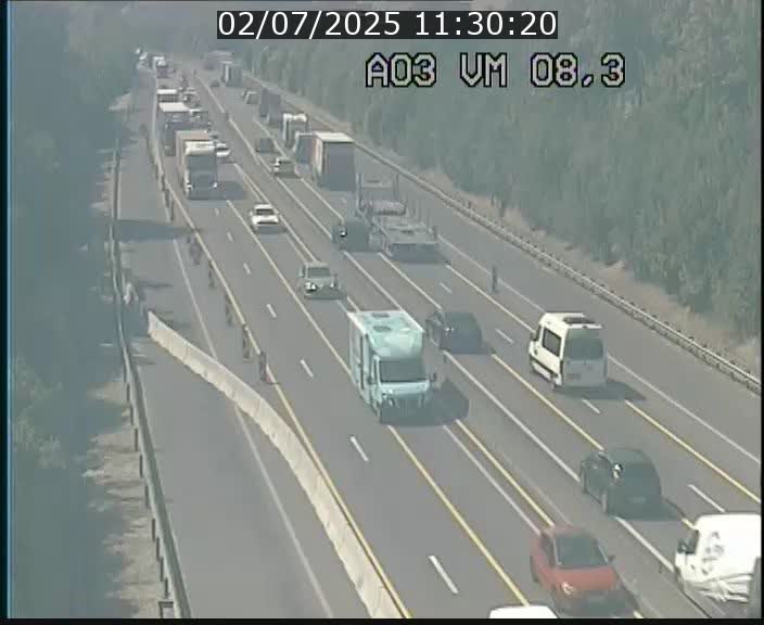Traffic live webcam Luxembourg Bettembourg - A3 - BK 8.3 - direction France